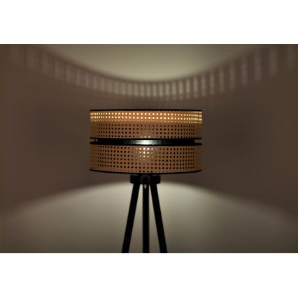 Duolla - Stojacia lampa DUO 1xE27/15W/230V pr. 40 cm ratan/čierna