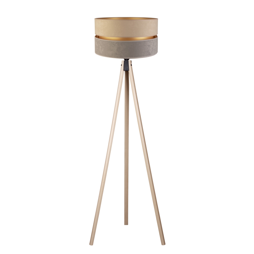 Duolla - Stojacia lampa DUO 1xE27/60W/230V pr. 44 cm béžová/šedá/béžová