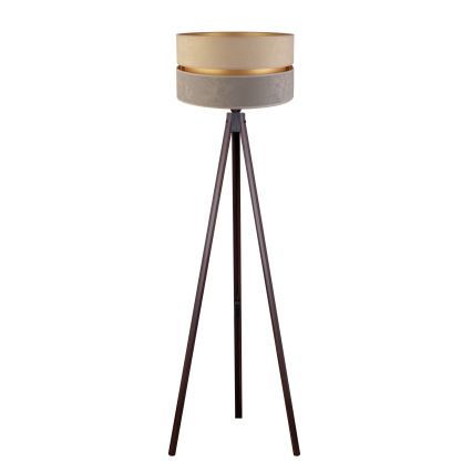 Duolla - Stojacia lampa DUO 1xE27/60W/230V pr. 44 cm béžová/šedá/wenge