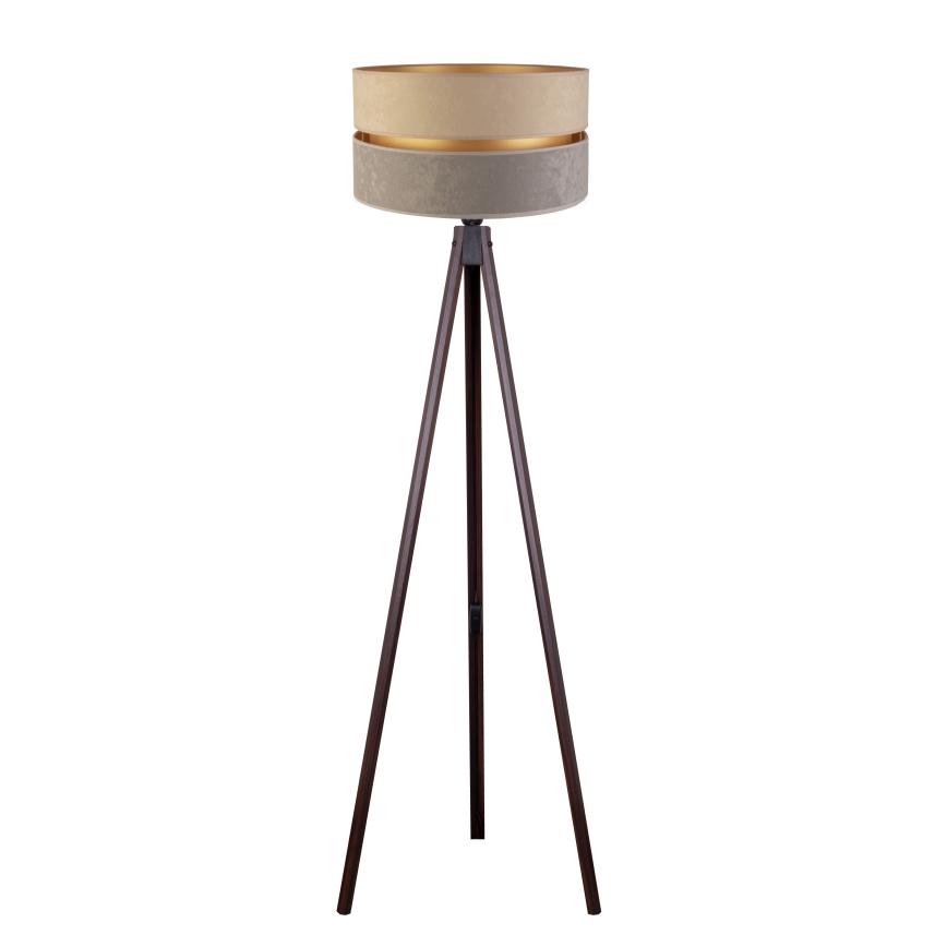 Duolla - Stojacia lampa DUO 1xE27/60W/230V pr. 44 cm béžová/šedá/wenge