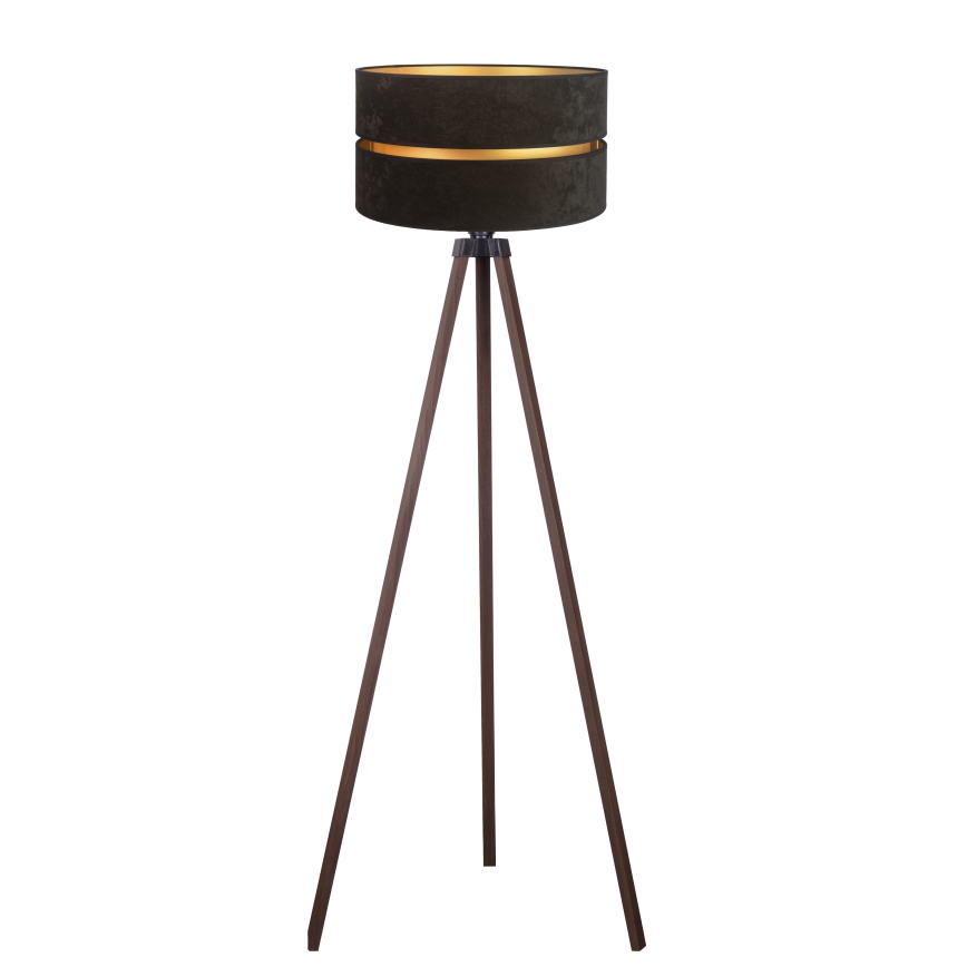 Duolla - Stojacia lampa DUO 1xE27/60W/230V pr. 44 cm čierna/hnedá