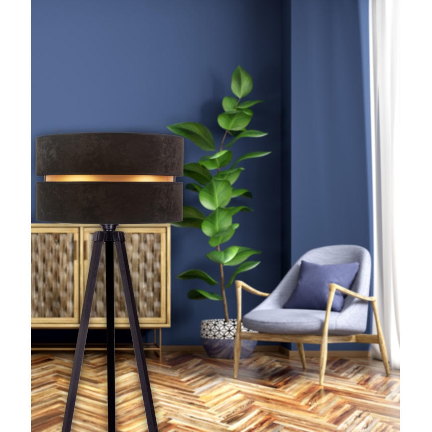 Duolla - Stojacia lampa DUO 1xE27/60W/230V pr. 44 cm čierna/wenge