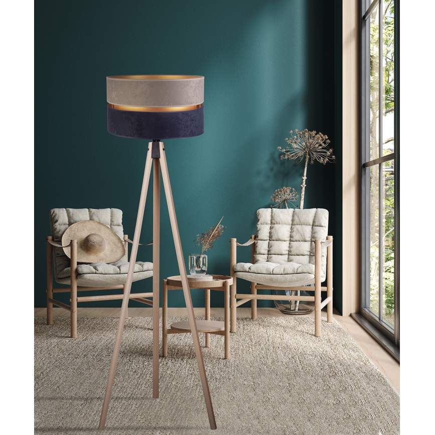 Duolla - Stojacia lampa DUO 1xE27/60W/230V pr. 44 cm šedá/modrá/béžová