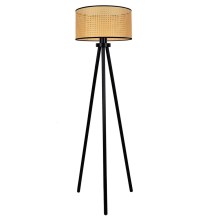 Duolla - Stojacia lampa ROLLER 1xE27/15W/230V ratan/čierna