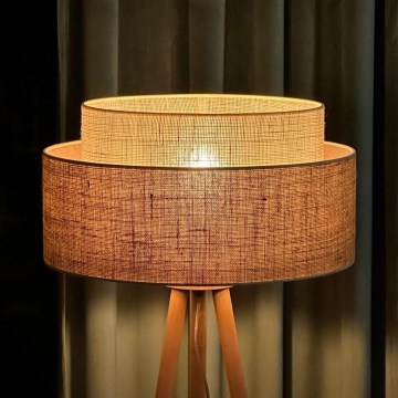 Duolla - Stojacia lampa YUTE BOHO 1xE27/15W/230V pr. 45 cm hnedá/krémová