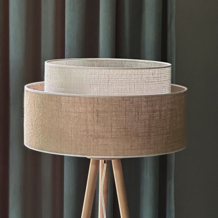 Duolla - Stojacia lampa YUTE BOHO 1xE27/15W/230V pr. 45 cm hnedá/krémová