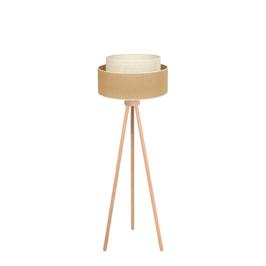Duolla - Stojacia lampa YUTE BOHO 1xE27/15W/230V pr. 45 cm hnedá/krémová