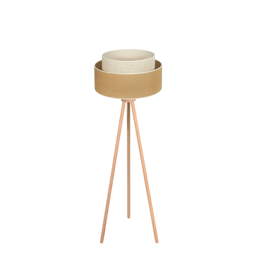Duolla - Stojacia lampa YUTE BOHO 1xE27/15W/230V pr. 45 cm hnedá/krémová