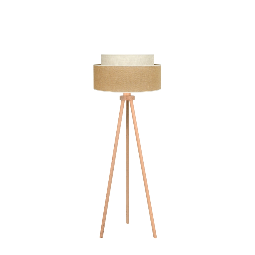 Duolla - Stojacia lampa YUTE BOHO 1xE27/15W/230V pr. 45 cm hnedá/krémová
