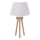 Duolla - Stolná lampa BOUCLE 1xE27/15W/230V pr. 28 cm biela/drevo
