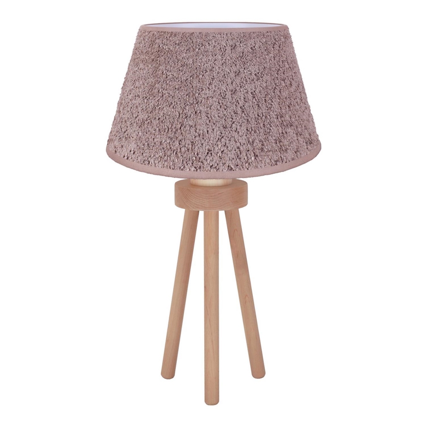 Duolla - Stolná lampa BOUCLE 1xE27/15W/230V pr. 28 cm hnedá/drevo
