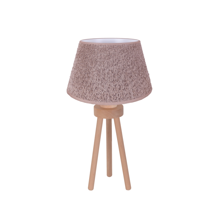 Duolla - Stolná lampa BOUCLE 1xE27/15W/230V pr. 28 cm hnedá/drevo