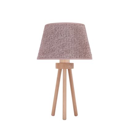 Duolla - Stolná lampa BOUCLE 1xE27/15W/230V pr. 28 cm hnedá/drevo