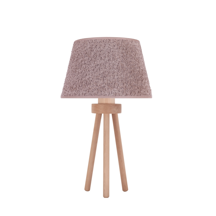 Duolla - Stolná lampa BOUCLE 1xE27/15W/230V pr. 28 cm hnedá/drevo