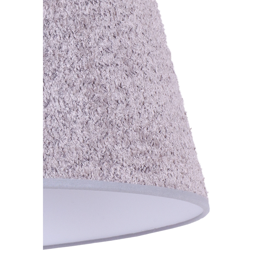 Duolla - Stolná lampa BOUCLE 1xE27/15W/230V pr. 28 cm šedá/drevo