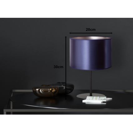 Duolla - Stolná lampa CANNES 1xE14/15W/230V pr. 20 cm modrá/strieborná/čierna