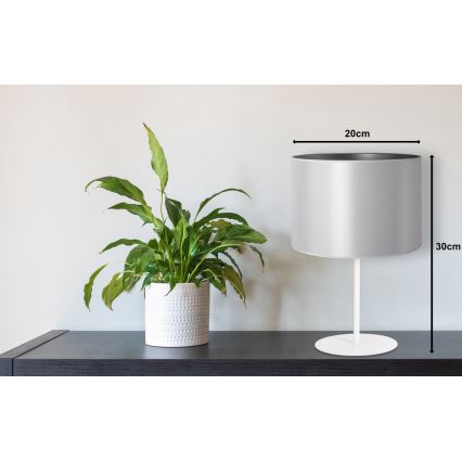Duolla - Stolná lampa CANNES 1xE14/15W/230V pr. 20 cm strieborná/biela