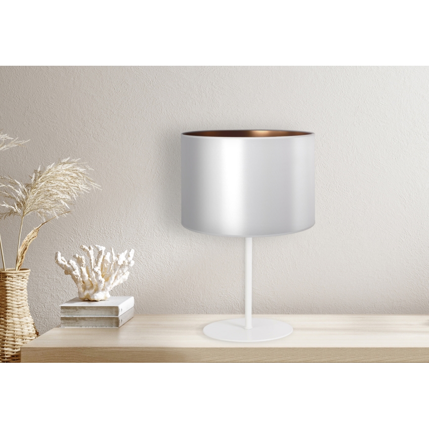 Duolla - Stolná lampa CANNES 1xE14/15W/230V pr. 20 cm strieborná/medená/biela