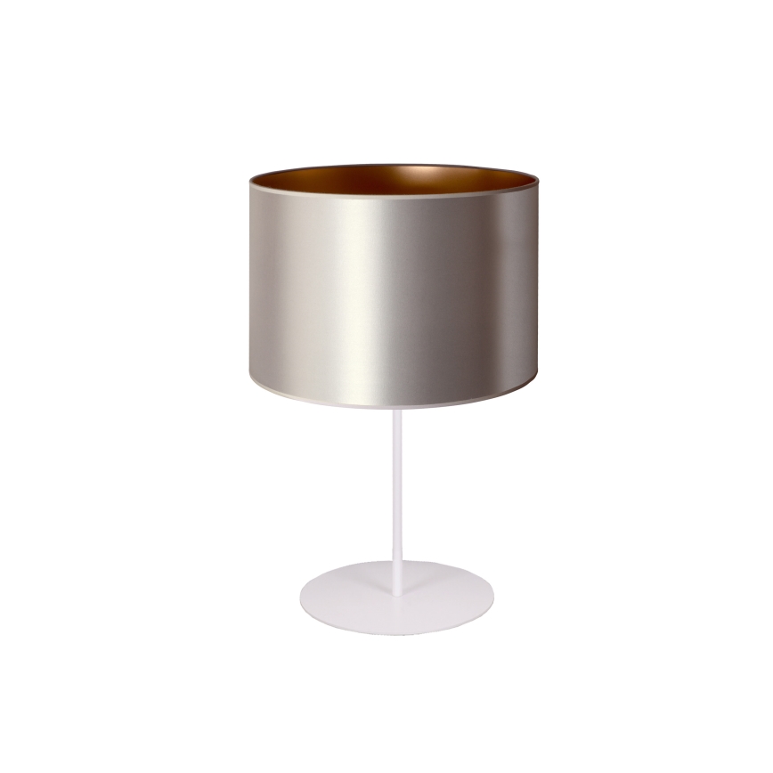 Duolla - Stolná lampa CANNES 1xE14/15W/230V pr. 20 cm strieborná/medená/biela