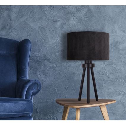 Duolla - Stolná lampa LYON 1xE27/15W/230V pr. 30 cm čierna