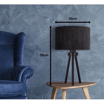 Duolla - Stolná lampa LYON 1xE27/15W/230V pr. 30 cm čierna