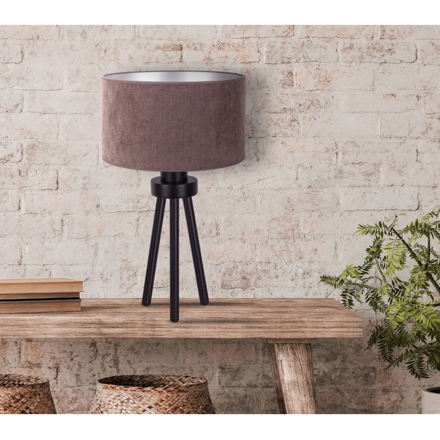 Duolla - Stolná lampa LYON 1xE27/15W/230V pr. 30 cm hnedá
