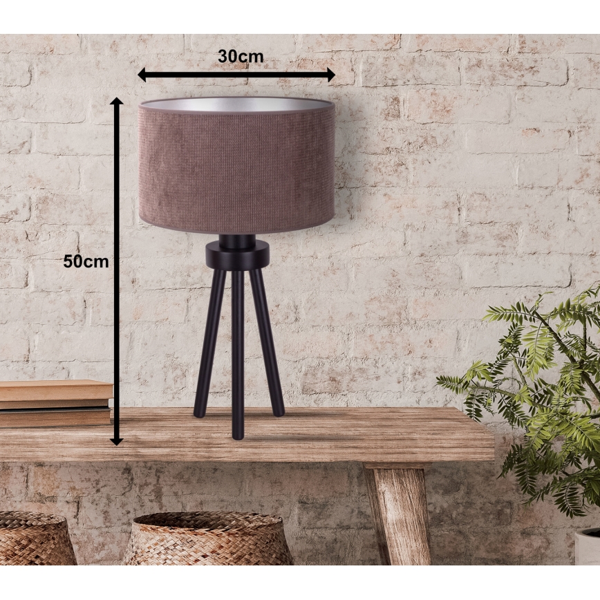 Duolla - Stolná lampa LYON 1xE27/15W/230V pr. 30 cm hnedá
