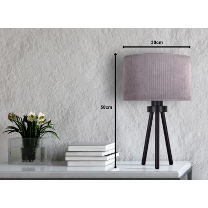 Duolla - Stolná lampa LYON 1xE27/15W/230V pr. 30 cm šedá