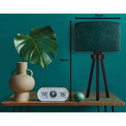 Duolla - Stolná lampa LYON 1xE27/15W/230V pr. 30 cm zelená