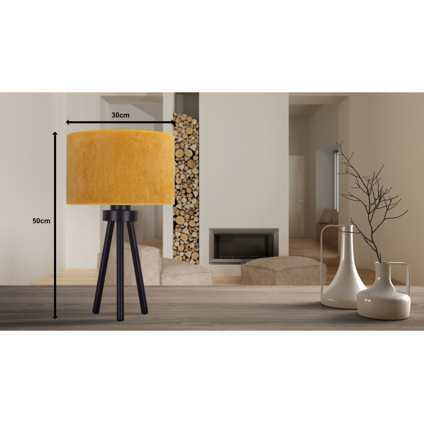 Duolla - Stolná lampa LYON 1xE27/15W/230V pr. 30 cm žltá