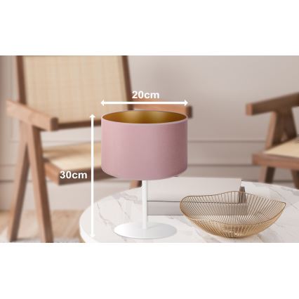 Duolla - Stolná lampa ROLLER 1xE14/15W/230V pr. 20 cm ružová/zlatá