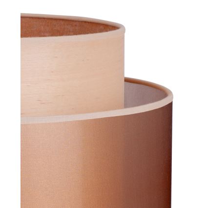 Duolla - Stolná lampa WOOD BOHO 1xE27/15W/230V pr. 25 cm medená/hnedá/béžová