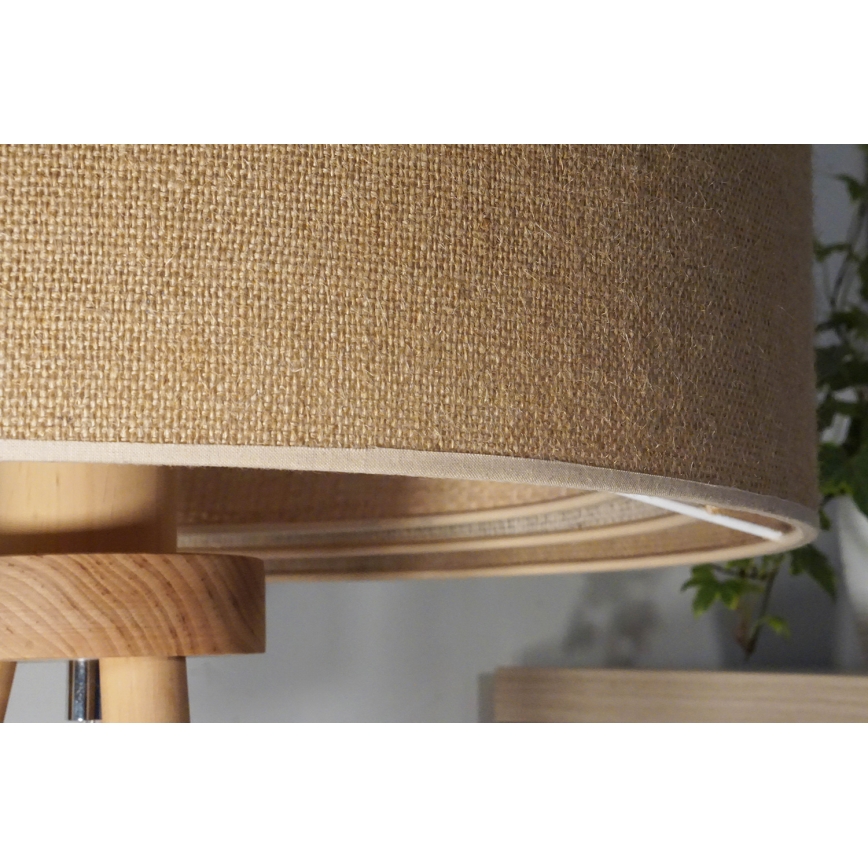 Duolla - Stolná lampa YUTE TRIO 1xE27/15W/230V pr. 25 cm hnedá/šedá/béžová