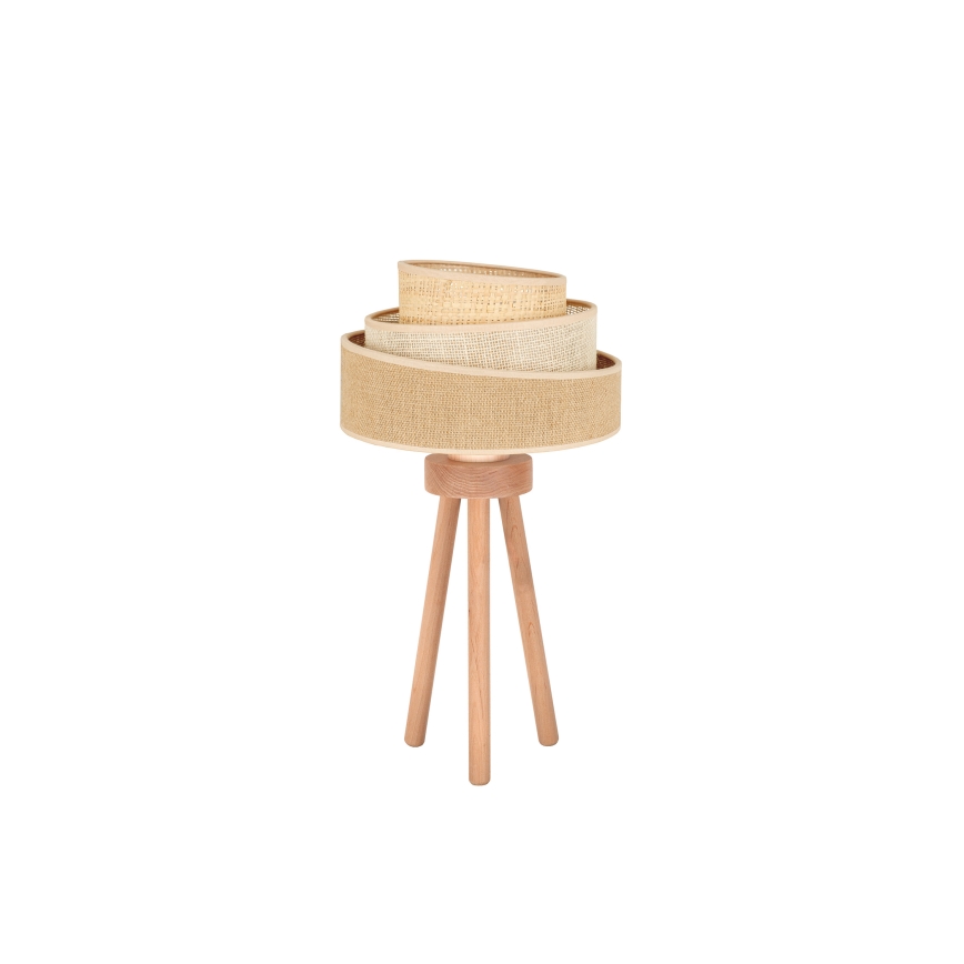 Duolla - Stolná lampa YUTE TRIO 1xE27/15W/230V pr. 25 cm hnedá/šedá/béžová