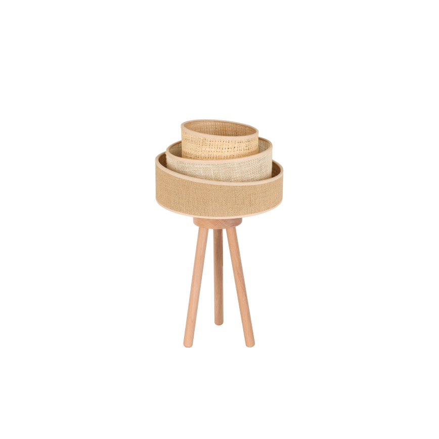 Duolla - Stolná lampa YUTE TRIO 1xE27/15W/230V pr. 25 cm hnedá/šedá/béžová