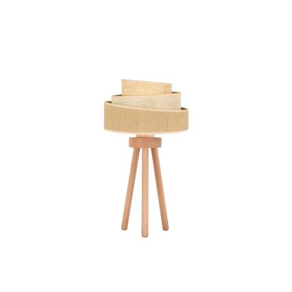 Duolla - Stolná lampa YUTE TRIO 1xE27/15W/230V pr. 25 cm hnedá/šedá/béžová