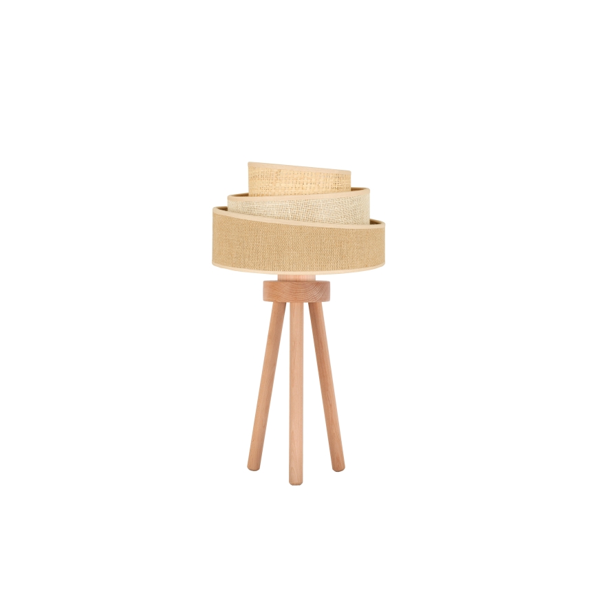 Duolla - Stolná lampa YUTE TRIO 1xE27/15W/230V pr. 25 cm hnedá/šedá/béžová