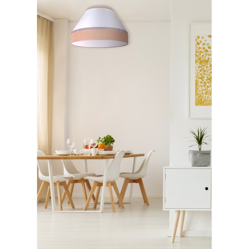 Duolla - Stropné svietidlo AVIGNON 3xE27/15W/230V pr. 60 cm biela/hnedá