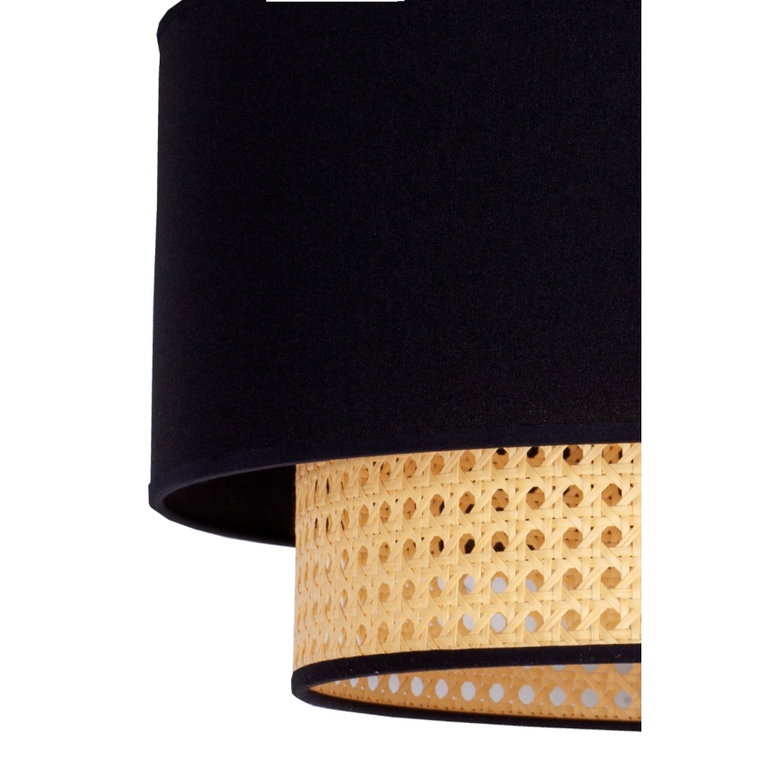 Duolla - Stropné svietidlo BOHO 1xE27/15W/230V pr. 45 cm čierna/ratan