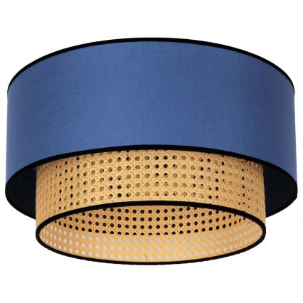 Duolla - Stropné svietidlo BOHO 1xE27/15W/230V pr. 45 cm modrá/ratan