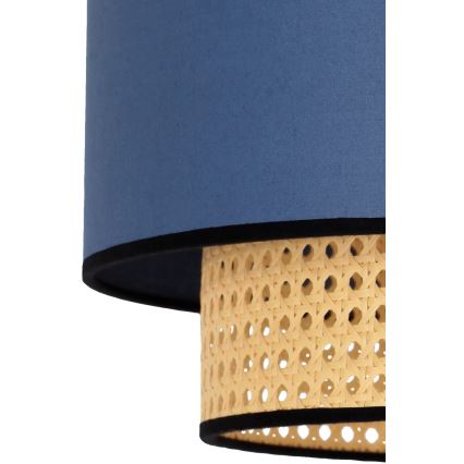 Duolla - Stropné svietidlo BOHO 1xE27/15W/230V pr. 45 cm modrá/ratan