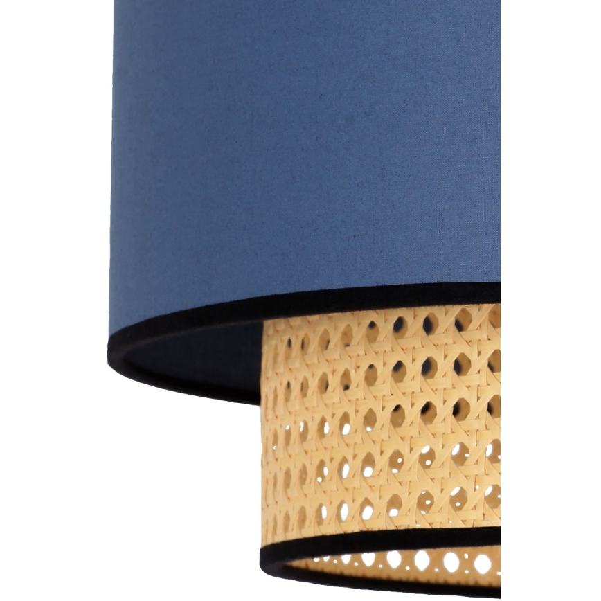 Duolla - Stropné svietidlo BOHO 1xE27/15W/230V pr. 45 cm modrá/ratan