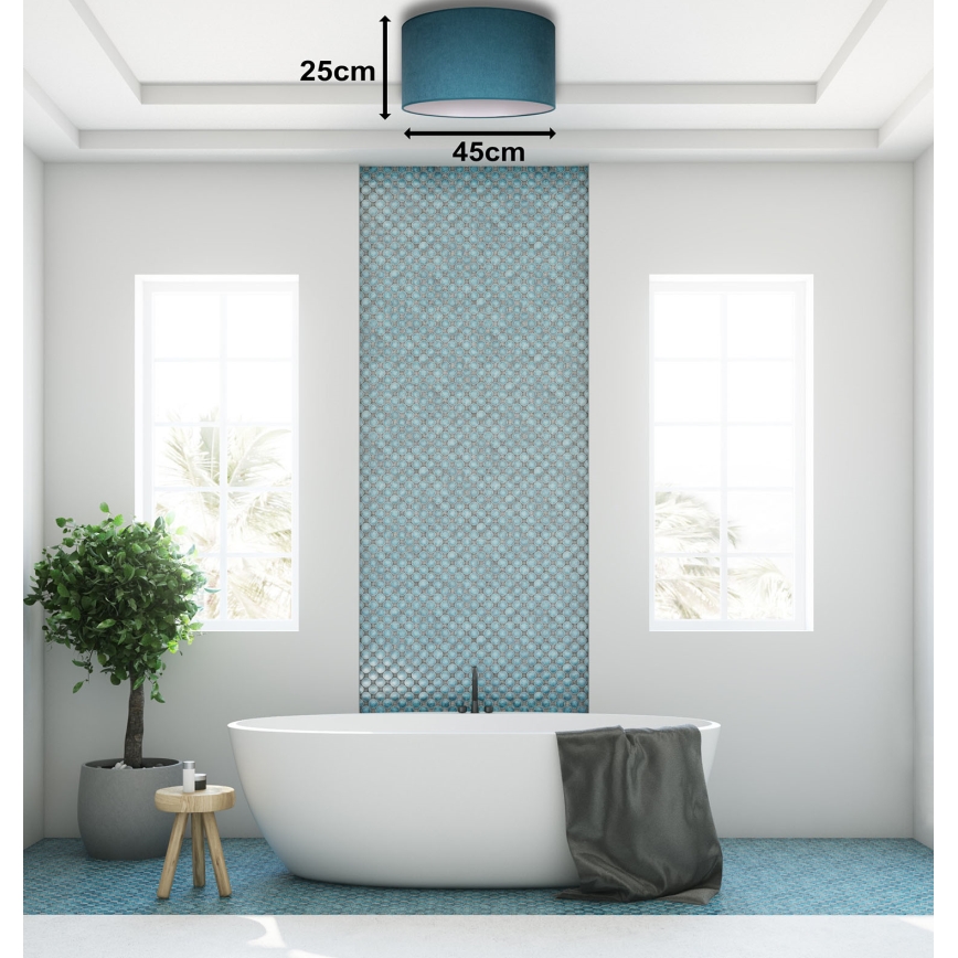 Duolla - Stropné svietidlo BRISTOL 1xE27/15W/230V pr. 45 cm tyrkysová/biela