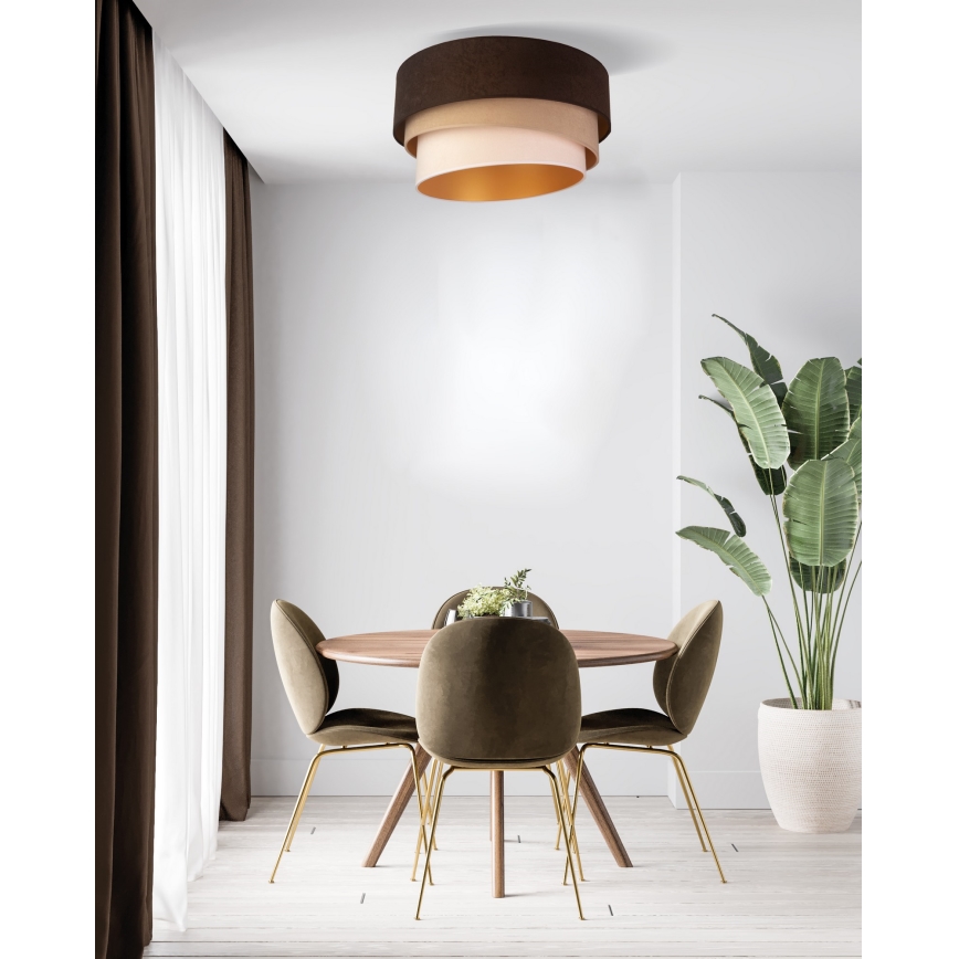 Duolla - Stropné svietidlo DEVON 1xE27/40W/230V pr. 45 cm hnedá/béžová