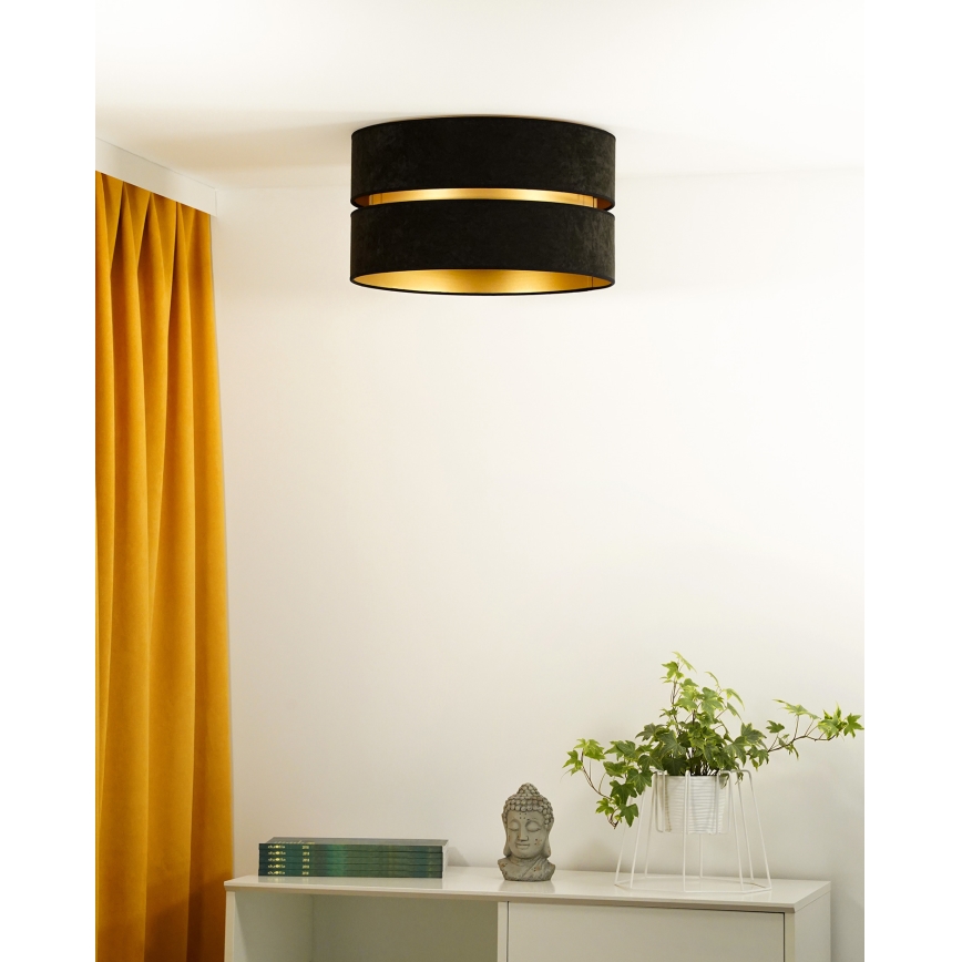 Duolla - Stropné svietidlo DUO 1xE27/40W/230V pr. 40 cm čierna/zlatá