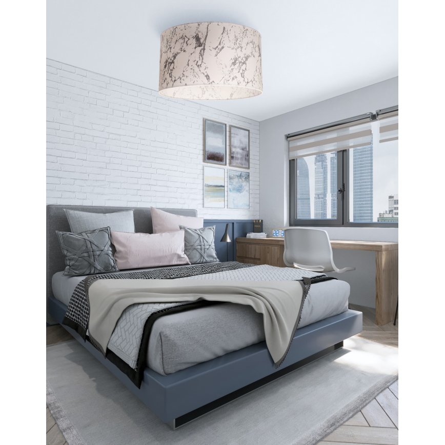 Duolla - Stropné svietidlo MARBLE 1xE27/40W/230V pr. 45 cm biela/šedá