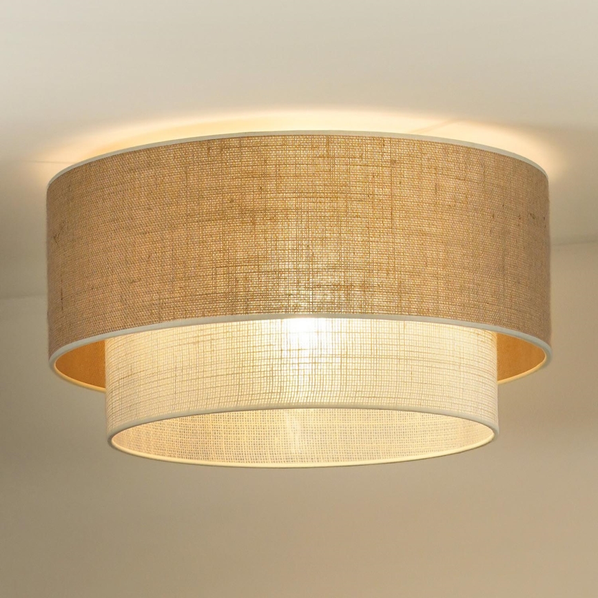 Duolla - Stropné svietidlo YUTE BOHO 3xE27/15W/230V pr. 60 cm hnedá/krémová