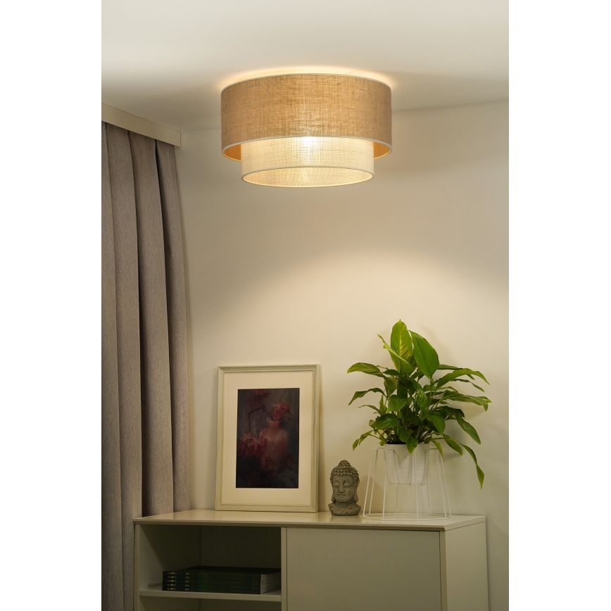 Duolla - Stropné svietidlo YUTE BOHO 3xE27/15W/230V pr. 60 cm hnedá/krémová