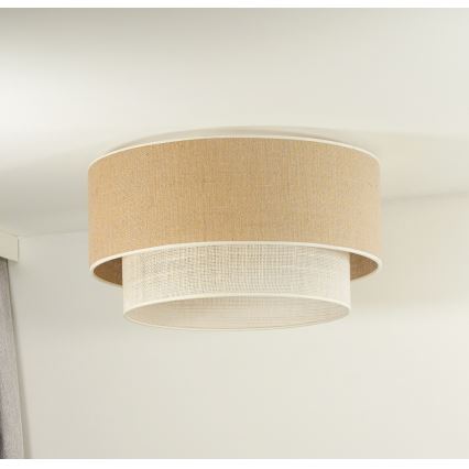 Duolla - Stropné svietidlo YUTE BOHO 3xE27/15W/230V pr. 60 cm hnedá/krémová