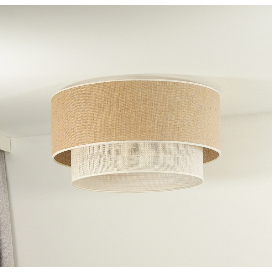 Duolla - Stropné svietidlo YUTE BOHO 3xE27/15W/230V pr. 60 cm hnedá/krémová